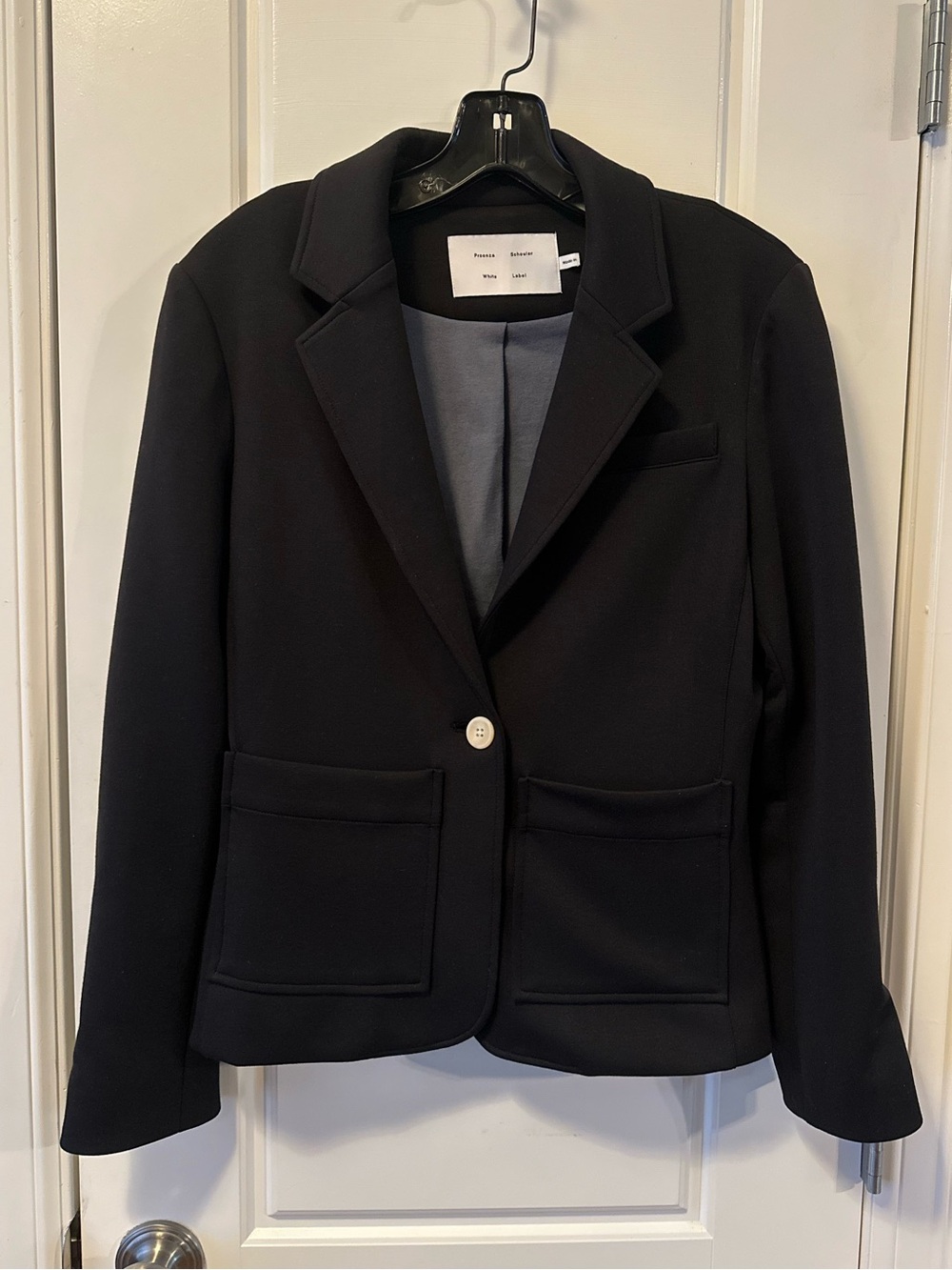 Proenza Schouler White Label Scuba Knit Black Button Blazer S